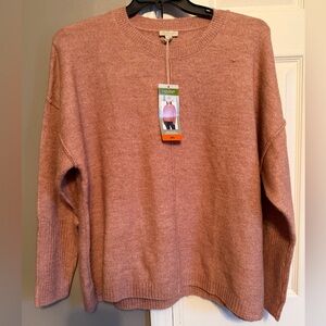 Elegant Pink Crew Neck Sweater